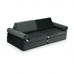 Mini Sofa Modułowa dla dzieci Velvet Grafit- 10 elementów