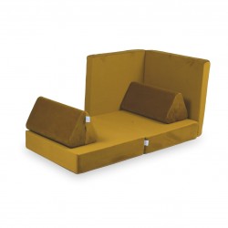 Mini Sofa Modułowa dla dzieci Velvet Złoty - 10 elementów