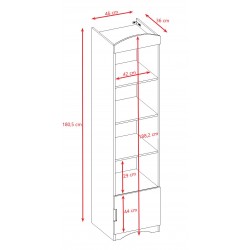 Regał pojedynczy classic  - wymiary