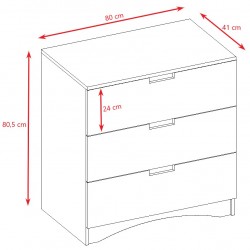 Komoda dla dziecka biala classic - wymiary